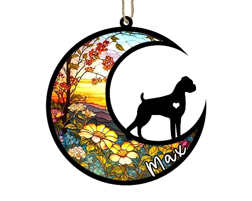 Boxer Dog Memorial Suncatcher - Personalized Ornament & Gifts