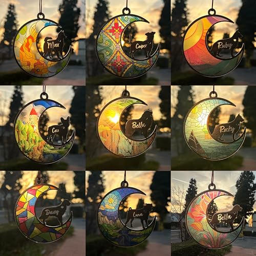 Custom Dog Memorial Suncatcher with Personalized Name