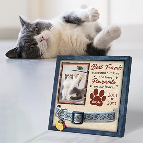Pawfect House 9x9in Dog Memorial Picture Frame, Personalized Custom Pet Loss Sign, Collar Frame - Sympathy Gift, Pet Memorial Gifts, Dog Memorial Gifts For Loss Of Dog, Pet Loss Gifts