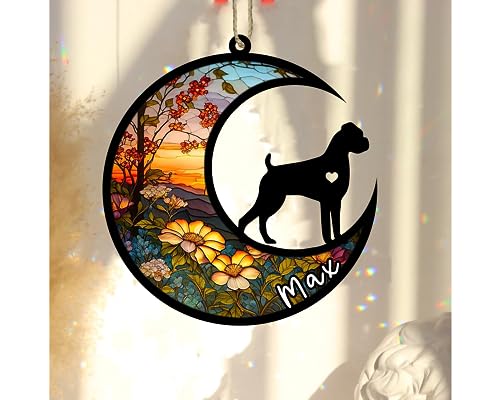 Boxer Dog Memorial Suncatcher - Personalized Ornament & Gifts