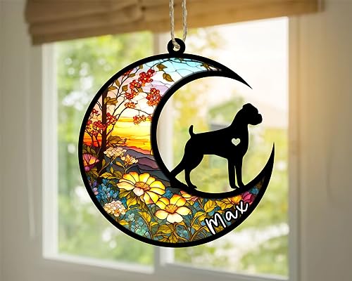 Boxer Dog Memorial Suncatcher - Personalized Ornament & Gifts