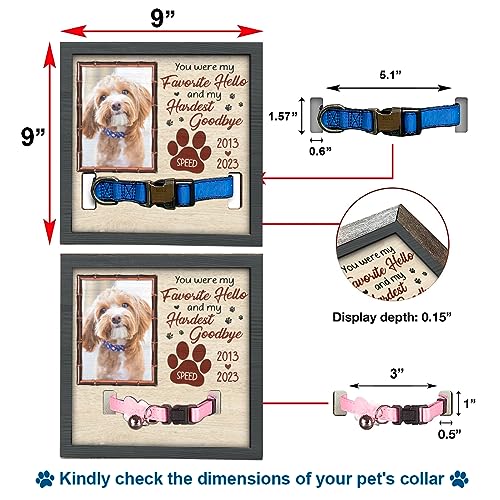 Pawfect House 9x9in Dog Memorial Picture Frame, Personalized Custom Pet Loss Sign, Collar Frame - Sympathy Gift, Pet Memorial Gifts, Dog Memorial Gifts For Loss Of Dog, Pet Loss Gifts