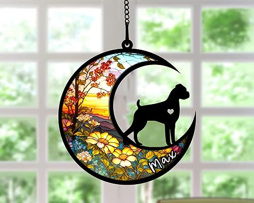 Boxer Dog Memorial Suncatcher - Personalized Ornament & Gifts