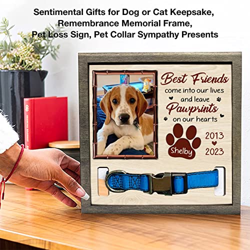 Pawfect House 9x9in Dog Memorial Picture Frame, Personalized Custom Pet Loss Sign, Collar Frame - Sympathy Gift, Pet Memorial Gifts, Dog Memorial Gifts For Loss Of Dog, Pet Loss Gifts