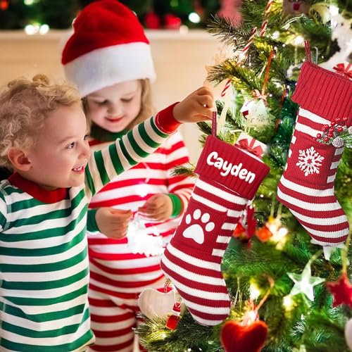 Custom Pet Christmas Stockings with Embroidered Name