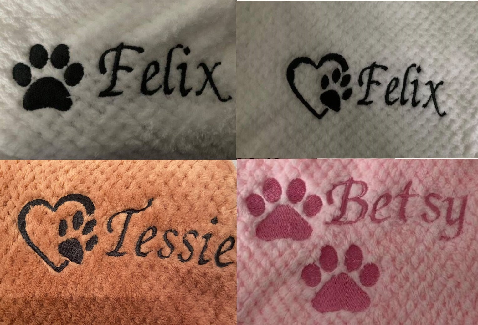 Custom embroidered pet waffle blanket for dogs/cats