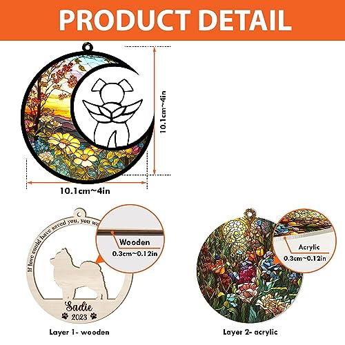 Black Dog with Wings Custom Memorial Ornament Suncatcher