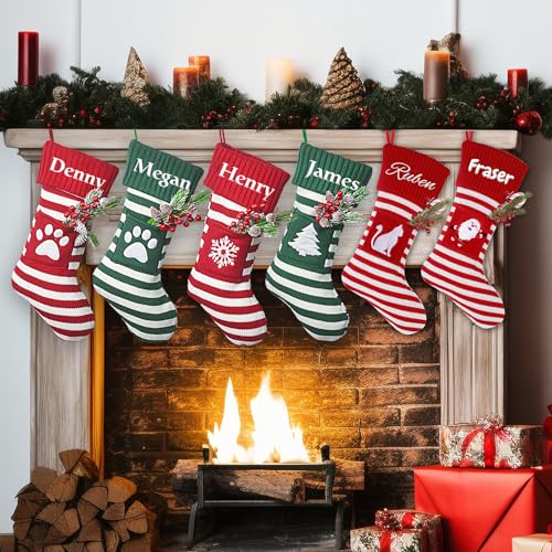Custom Pet Christmas Stockings with Embroidered Name