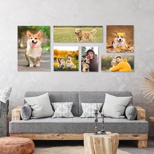 ZXHYWYM Custom Canvas Prints with Your Photos 5"x7" Personalized Family Pet Pictures Wall Art Home Decor for Living Room Framed (5"x7")