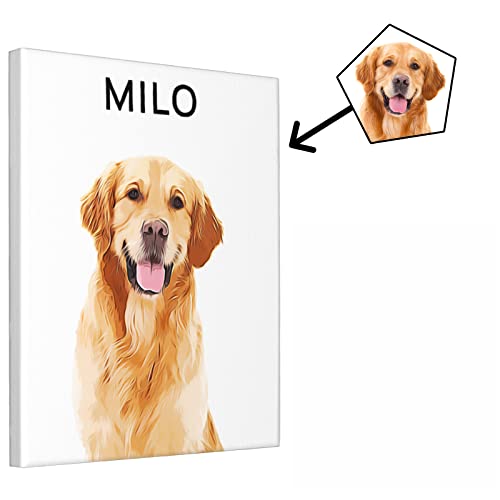 Custom Dog/Cat Watercolor Portrait from Photo, Framed Canvas, Custom Pet Portrait, Dog Owner Gift, Memorial Gift for Pet Lovers, Dog Moms