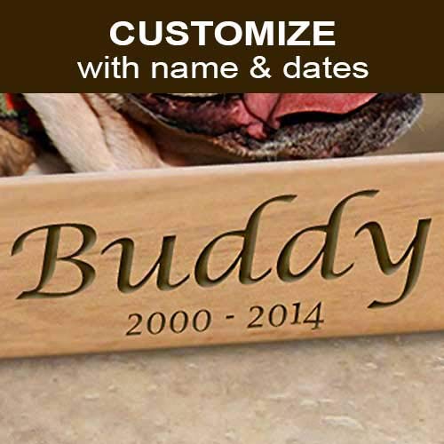 Pet Memory Frame Personalized Dog Memorial Gifts (4x6 Photo) w/ “Paw Prints” Custom Message on Rustic Alder Wood for Loving Memorabilia Picture of Deceased & RIP (6x8 Size)F