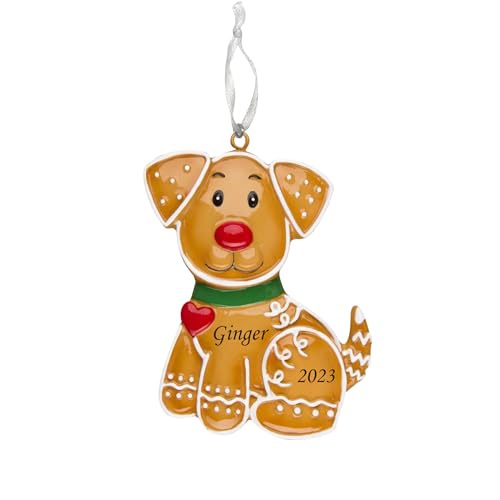 Gingerbread Dog Personalized Christmas Tree Ornament Ornamental Pet