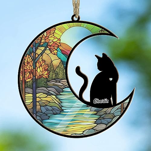 Custom Name Cat Memorial Suncatcher/Ornament - Pet Loss