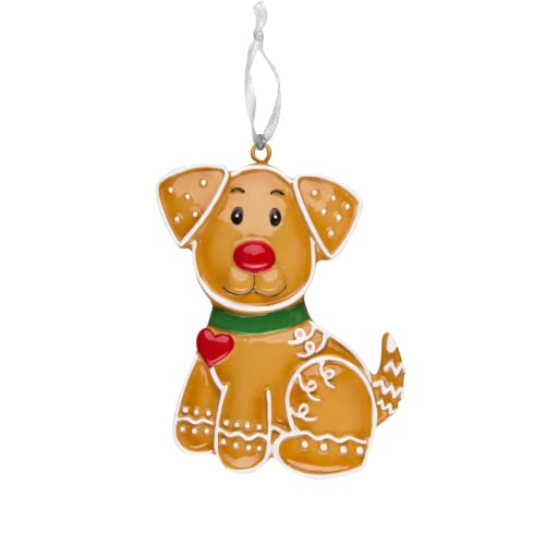 Gingerbread Dog Personalized Christmas Tree Ornament Ornamental Pet