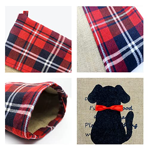 Red Bowknot Christmas Pet Stocking for Personalized Pets