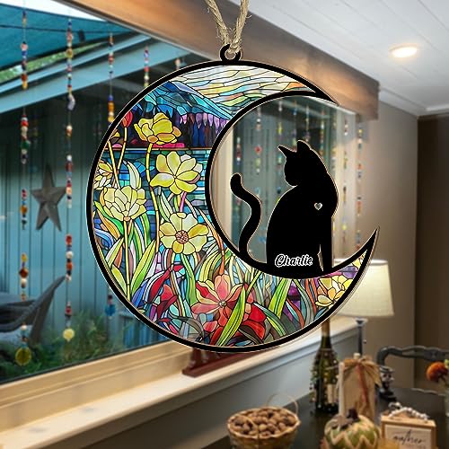 Custom Name Cat Memorial Suncatcher/Ornament - Pet Loss