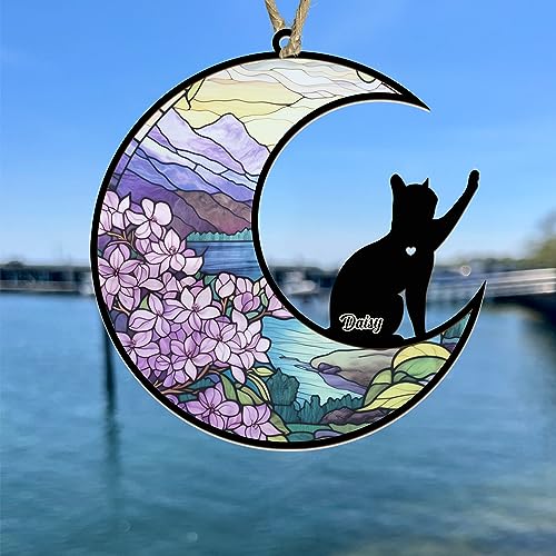 Custom Name Cat Memorial Suncatcher/Ornament - Pet Loss
