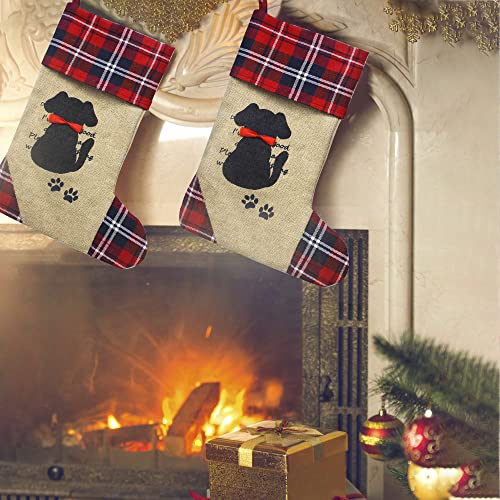 Red Bowknot Christmas Pet Stocking for Personalized Pets