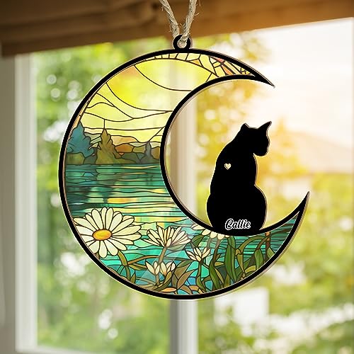 Custom Name Cat Memorial Suncatcher/Ornament - Pet Loss