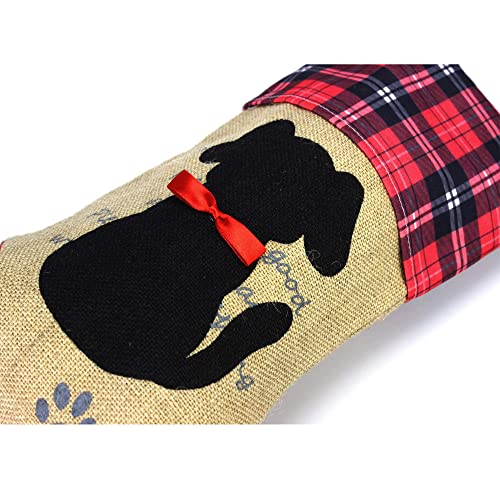 Red Bowknot Christmas Pet Stocking for Personalized Pets