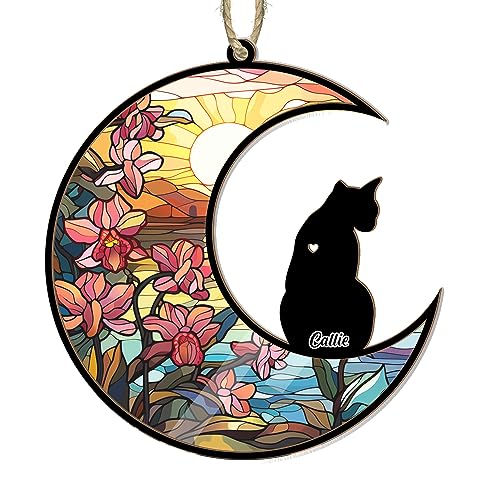 Custom Name Cat Memorial Suncatcher/Ornament - Pet Loss