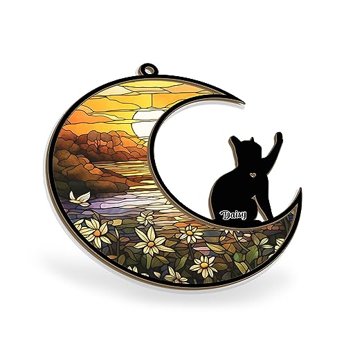 Custom Name Cat Memorial Suncatcher/Ornament - Pet Loss