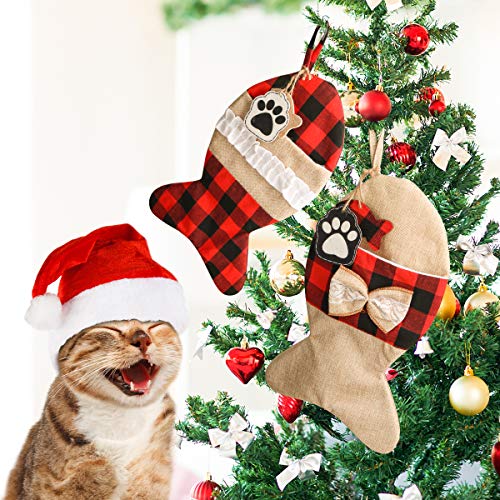 Personalized Cat Christmas Stockings - Set of 2