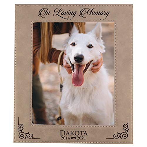 Custom Personalized Dog Loss Memorial Pet Remembrance Picture Frame (Tan)