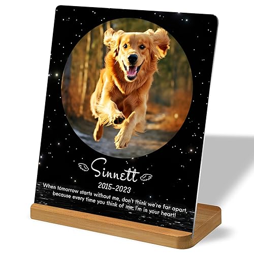 CUSTOM STEWARD Personalized Dog Metal Picture Frame, Custom Pet Memorial Gifts for Pet Lovers, Customized Pet Portrait, Unique Photo Frame for Pet Owners