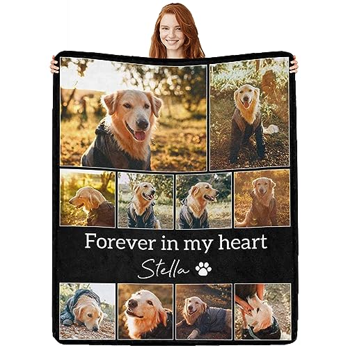 Artsadd Dog and Cat Memorial Gifts, Pet Loss Memorial Blanket, Custom Dog Blanket, Personalized Dog Remembrance Gifts, Loss of Dog or Cat Remembrance Sympathy Grief Condolence Bereavement Gifts