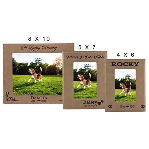 Custom Personalized Dog Loss Memorial Pet Remembrance Picture Frame (Tan)