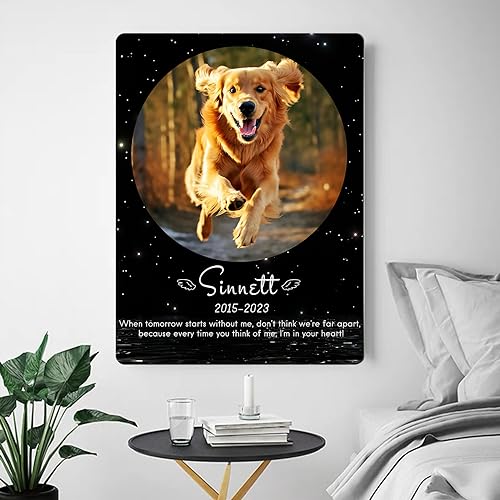 CUSTOM STEWARD Personalized Dog Metal Picture Frame, Custom Pet Memorial Gifts for Pet Lovers, Customized Pet Portrait, Unique Photo Frame for Pet Owners