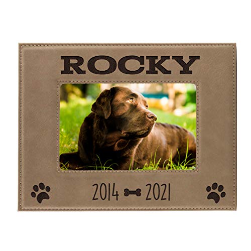 Custom Personalized Dog Loss Memorial Pet Remembrance Picture Frame (Tan)