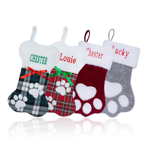 Personalized Embroidered Christmas Stockings for Cats and Dogs