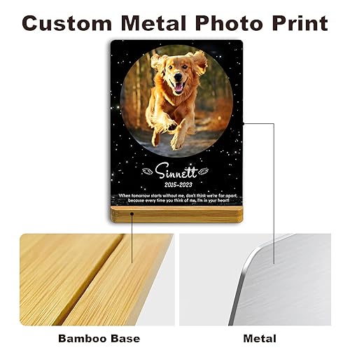CUSTOM STEWARD Personalized Dog Metal Picture Frame, Custom Pet Memorial Gifts for Pet Lovers, Customized Pet Portrait, Unique Photo Frame for Pet Owners