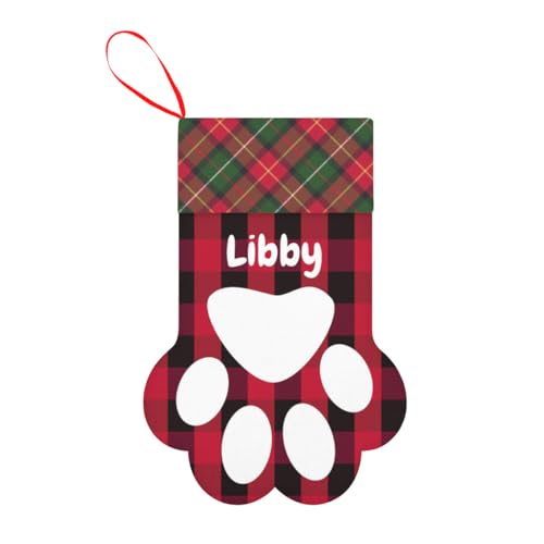 Personalized Custom Christmas Stocking for Pet with Paw Design