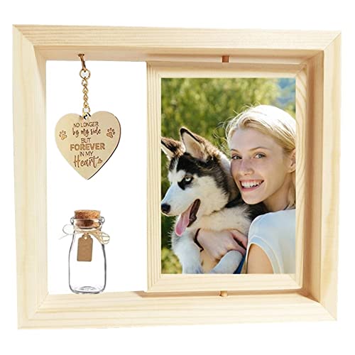 Aprllolg Dog Rotating Photo Frame, Dog Memorial Photo Frame Dog Lovers Gifts for Women,Personalized Gift for Pet Lovers and Memorials
