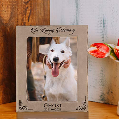 Custom Personalized Dog Loss Memorial Pet Remembrance Picture Frame (Tan)