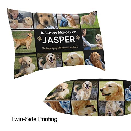 Dog Memorial Pillowcase Personalized with 10 Photos Collage - Loss of Dog Sympathy Rememberance Gifts - Custom Pillows with Picture Pet Dog Cat, 20X30
