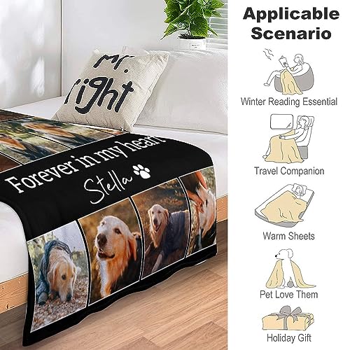 Artsadd Dog and Cat Memorial Gifts, Pet Loss Memorial Blanket, Custom Dog Blanket, Personalized Dog Remembrance Gifts, Loss of Dog or Cat Remembrance Sympathy Grief Condolence Bereavement Gifts