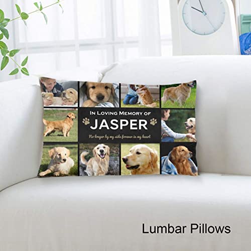 Dog Memorial Pillowcase Personalized with 10 Photos Collage - Loss of Dog Sympathy Rememberance Gifts - Custom Pillows with Picture Pet Dog Cat, 20X30