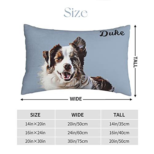 Custom Pet Photo Pillow Cover, Personalized Cat & Dog Pillowcase, 14" x 20" Pet Throw Pillow Case with Photo Name, Two-Sides Printed Cushion Covers, Customized Gifts for Pet Lovers, Pet Memorial Gifts