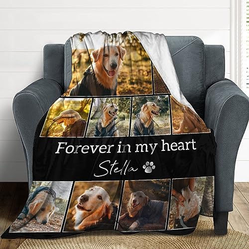 Artsadd Dog and Cat Memorial Gifts, Pet Loss Memorial Blanket, Custom Dog Blanket, Personalized Dog Remembrance Gifts, Loss of Dog or Cat Remembrance Sympathy Grief Condolence Bereavement Gifts