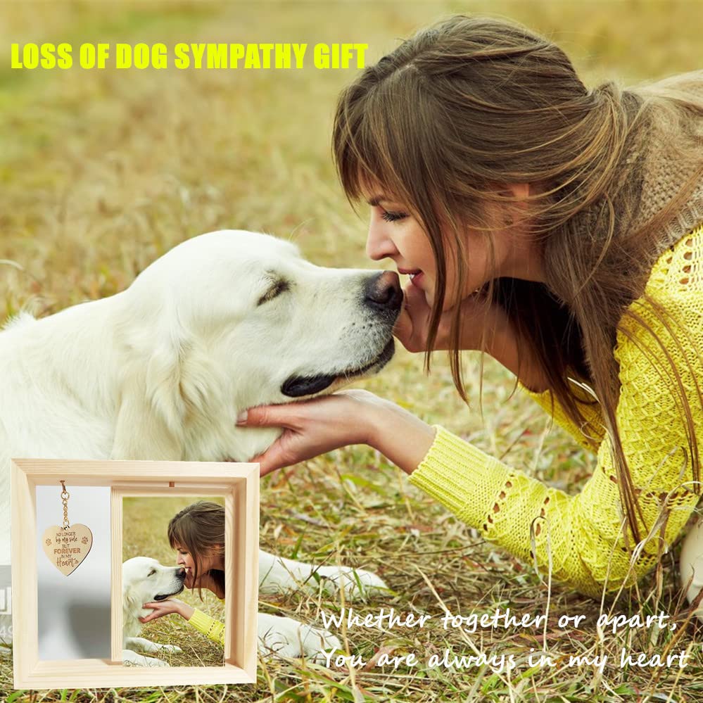 Aprllolg Dog Rotating Photo Frame, Dog Memorial Photo Frame Dog Lovers Gifts for Women,Personalized Gift for Pet Lovers and Memorials