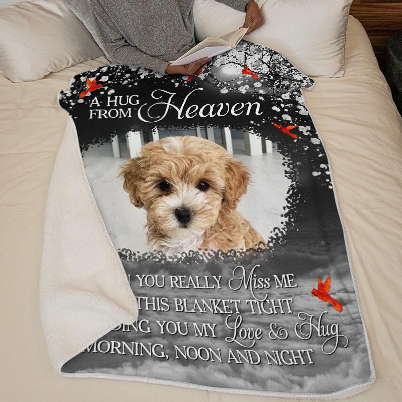 Pawfect House Our Love And Hugs, Custom Dog Memorial Blankets With Pictures, Personalized Photo Dog Blanket Gifts For Dog Lovers, Dog Memorial Gifts For Loss Of Dog, Pet Loss Gifts, Dog Throw Blankets