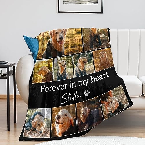 Artsadd Dog and Cat Memorial Gifts, Pet Loss Memorial Blanket, Custom Dog Blanket, Personalized Dog Remembrance Gifts, Loss of Dog or Cat Remembrance Sympathy Grief Condolence Bereavement Gifts