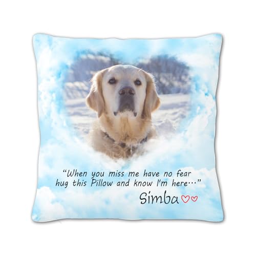 Dwujlioj Dog Memorial Gifts for Loss of Dog, Personalized Pet Memorial Pillow (Insert Included),Pet Loss Gifts, Dog Pillows,Loss of Dog Sympathy Gift,Cat, Pet Memorial Gifts