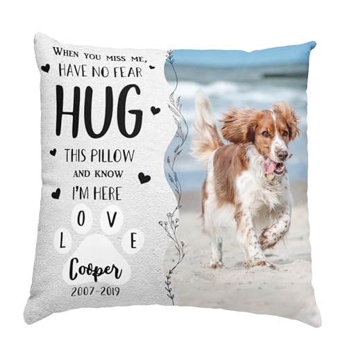 Personalized Pet Photo Memorial Throw Pillow, Loss of Dog Sympathy Gift, Christmas Memorial Gifts, Dog Pillows, Cat, Pet Loss Gifts, Dog Memorial Gifts for Loss of Dog - D5