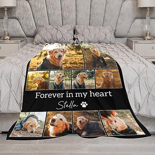 Artsadd Dog and Cat Memorial Gifts, Pet Loss Memorial Blanket, Custom Dog Blanket, Personalized Dog Remembrance Gifts, Loss of Dog or Cat Remembrance Sympathy Grief Condolence Bereavement Gifts