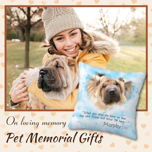 Dwujlioj Dog Memorial Gifts for Loss of Dog, Personalized Pet Memorial Pillow (Insert Included),Pet Loss Gifts, Dog Pillows,Loss of Dog Sympathy Gift,Cat, Pet Memorial Gifts